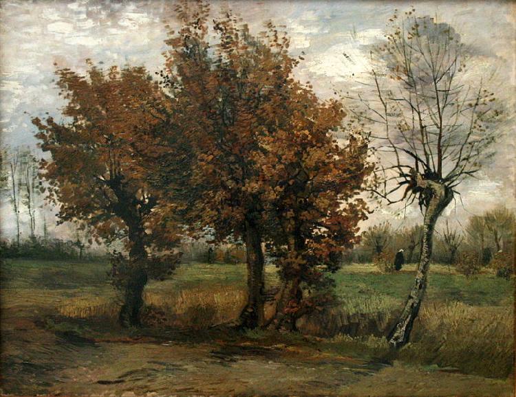 Vincent Van Gogh Autumn landscape with four trees china oil painting image